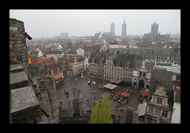 Trüber Blick auf Gent (Burg Gravensteen, Gent - Canon EOS 7D)
